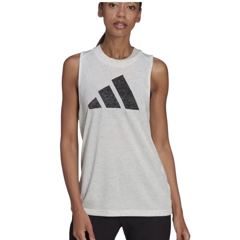 Adidas Women's Ultimate Sleeveless Tank Top White Melange Size Large